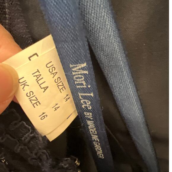 Morilee by Madeline Gardner Long Blue Lace Fit & Flare Gown Women's Size 14 EUC - Picture 7 of 7